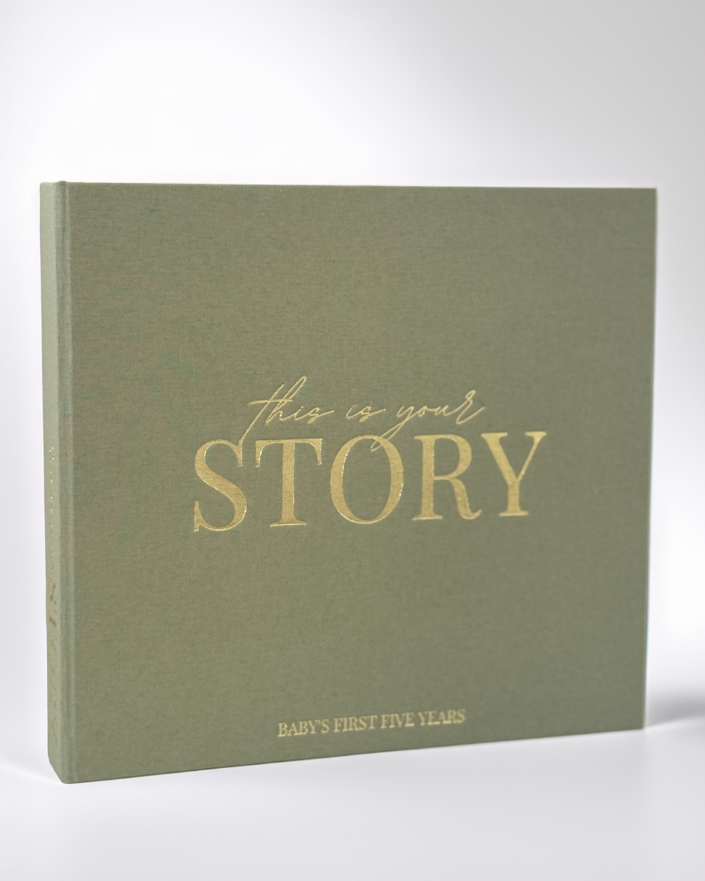 Light Olive Baby Memory Book & Keepsake Journal for First 5 Years