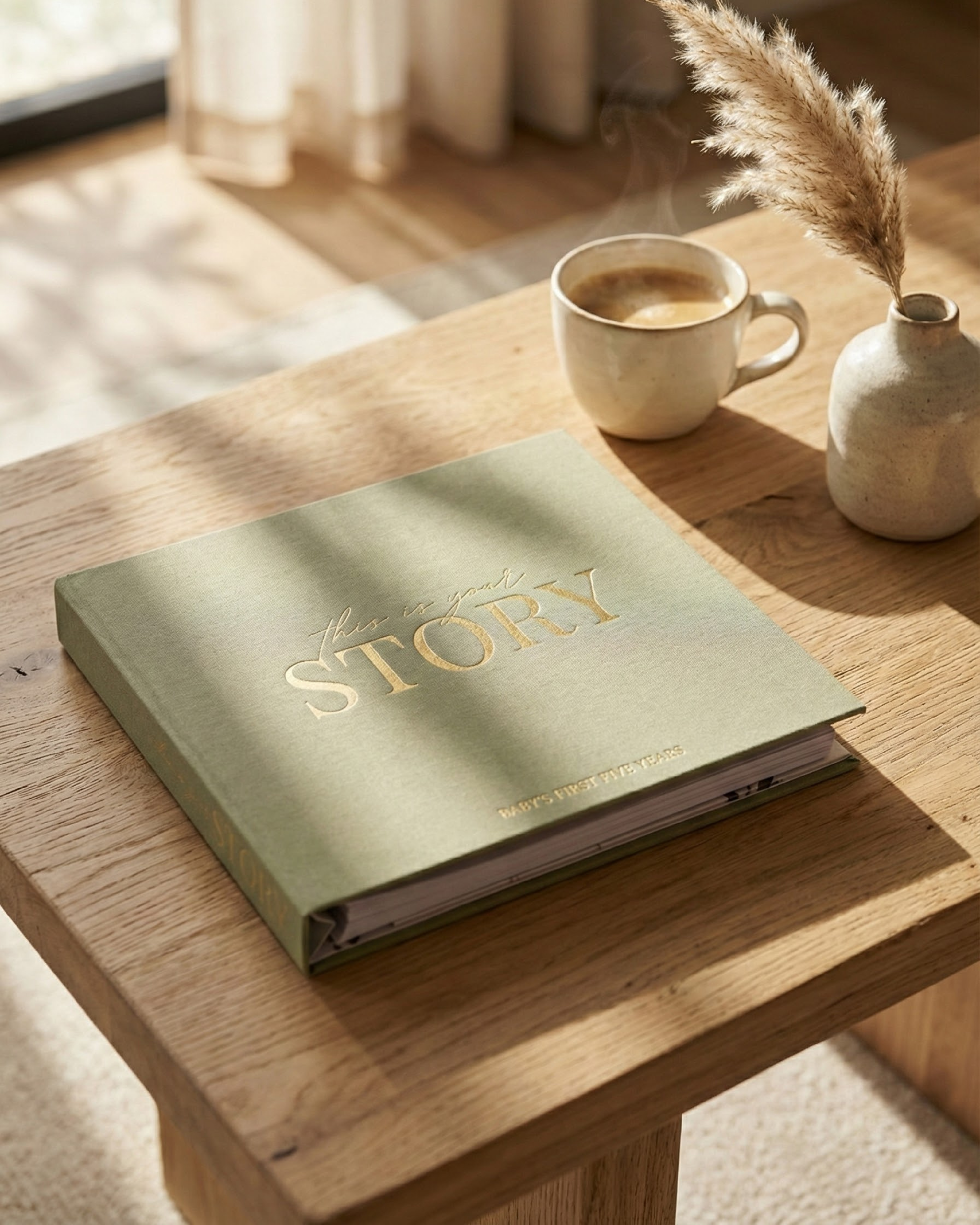 Neutral Toast Baby Memory Book & Keepsake Journal for First 5 Years