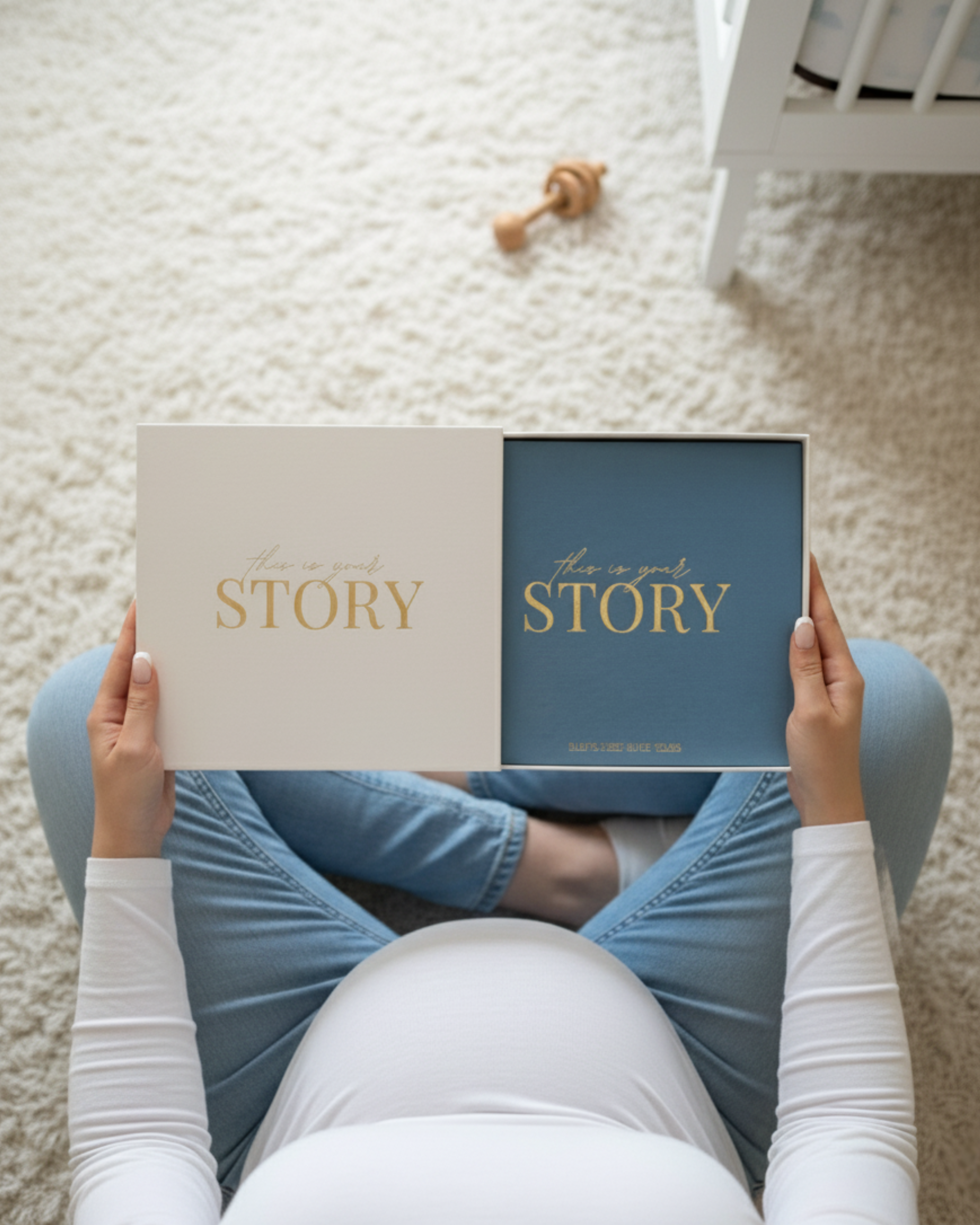 Dusty Blue Baby Memory Book & Keepsake Journal for First 5 Years