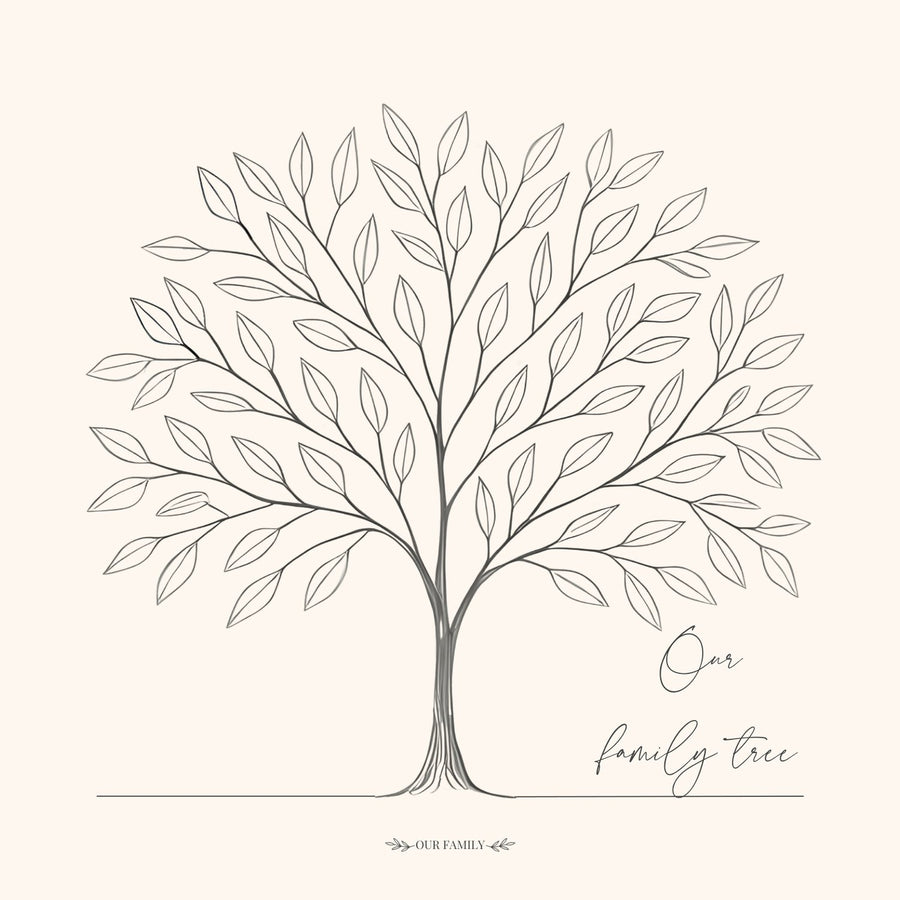 Page 8 of the CheriBOO Baby Memory Book: our family tree