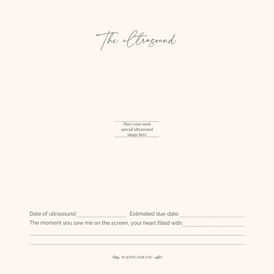 Page 18 of the CheriBOO Baby Memory Book: the ultrasound
