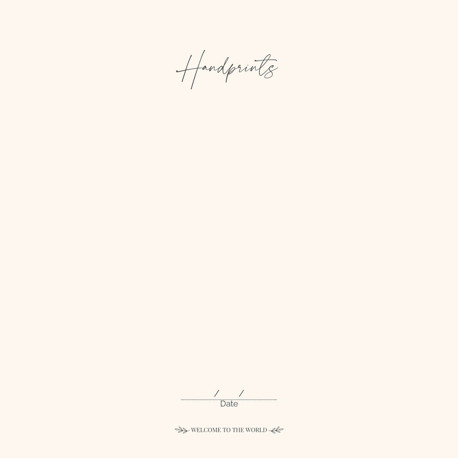 Page 32 of the CheriBOO Baby Memory Book: handprints