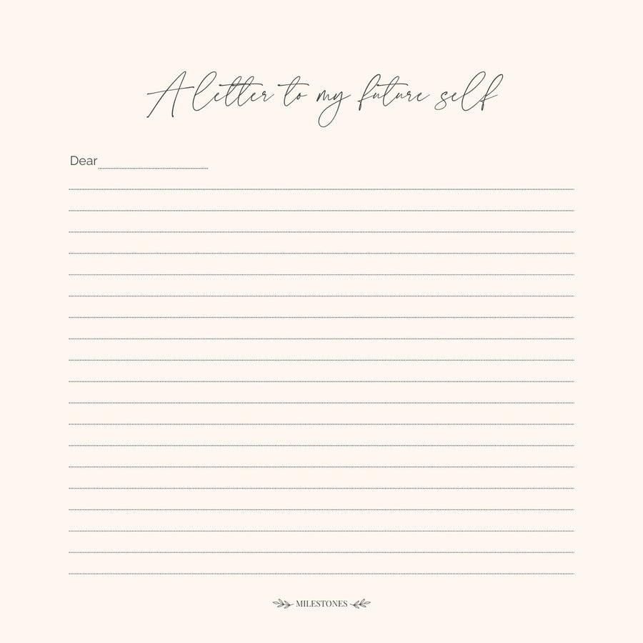 Page 111 of the CheriBOO Baby Memory Book: a letter to my future self