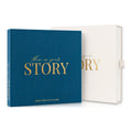 CheriBOO Baby Memory Book in Deep Sea Blue (deep petrol blue) with its keepsake box