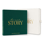 CheriBOO Baby Memory Book in Evergreen (deep forest green) with its keepsake box