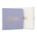 CheriBOO Baby Memory Book in Lavender (soft grayish lavender) with its keepsake box