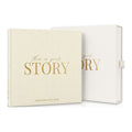 CheriBOO Baby Memory Book in Natural (warm cream) with its keepsake box