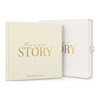 CheriBOO Baby Memory Book in Natural (warm cream) with its keepsake box